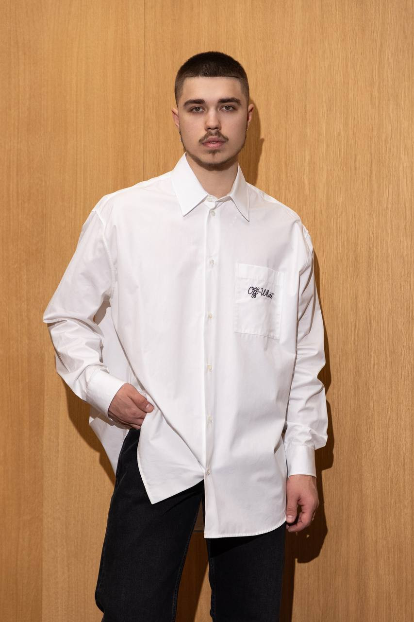 Image 6 Off-White White shirt with logo embroidery OMGE004C99FAB003