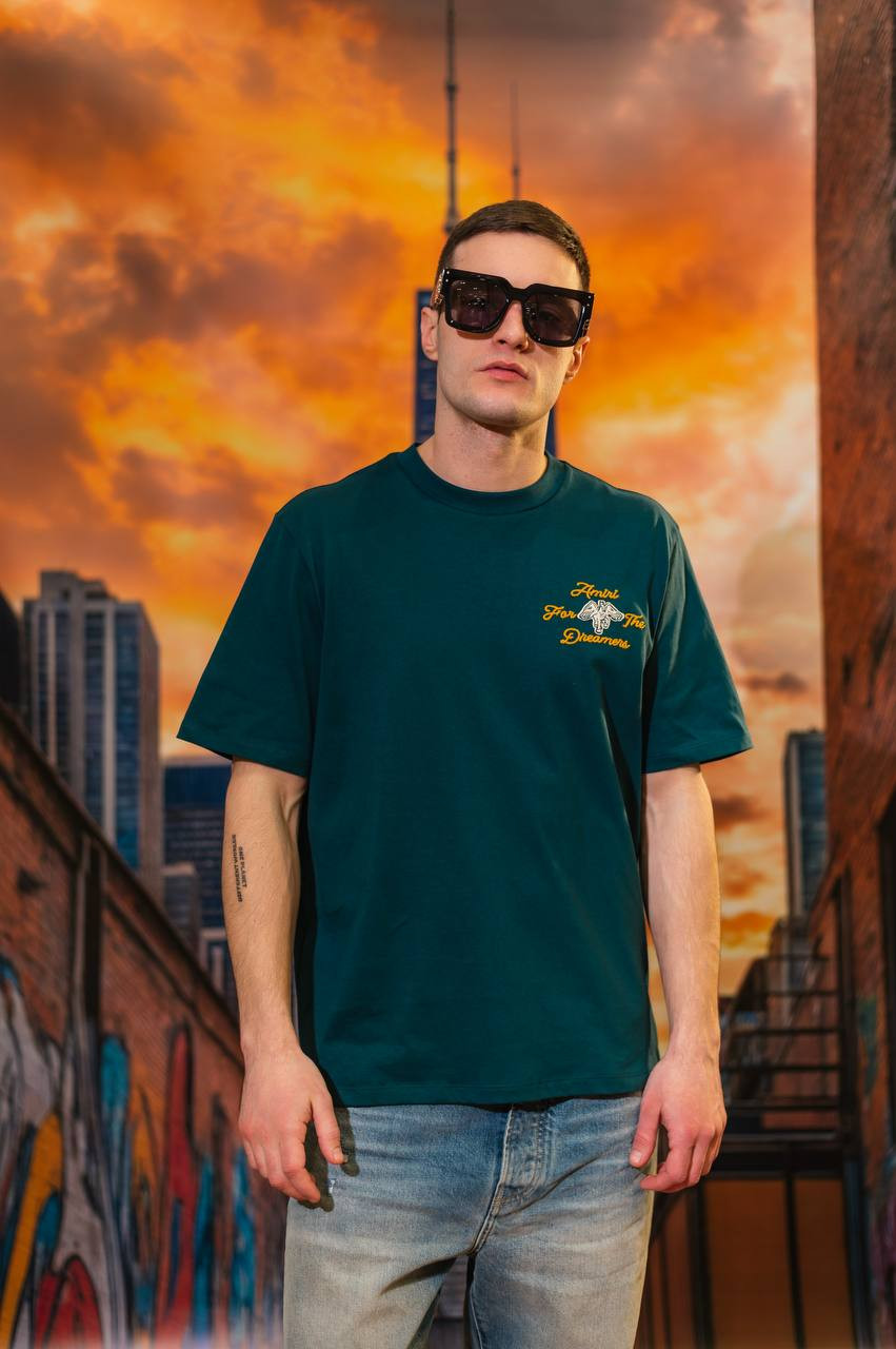 Image 6 AMIRI Green Dreamers T-shirt with applique AMJYTE1129m