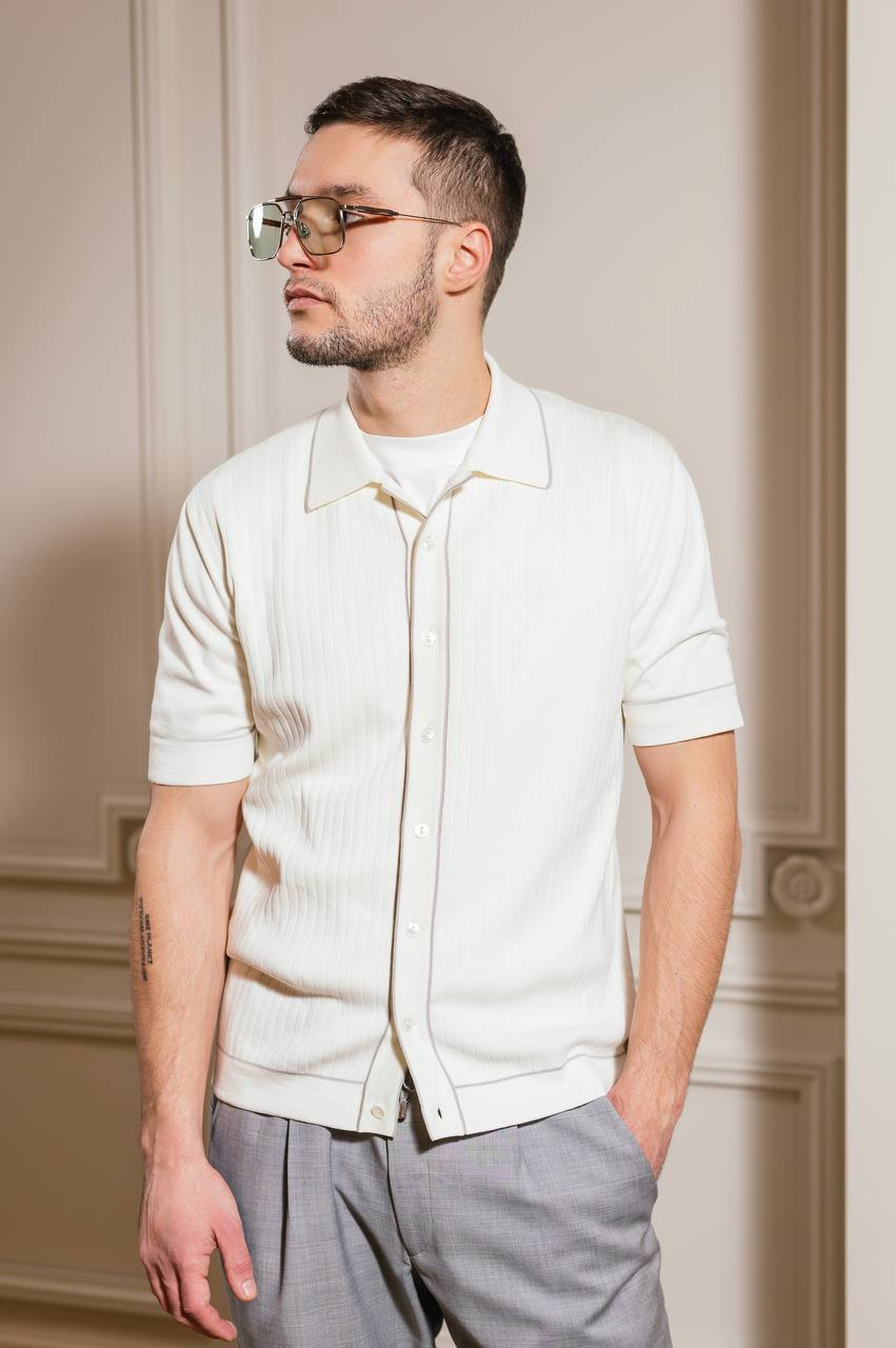 Image 6 Agnona White silk T-shirt with contrast trim KD09U351Q1810
