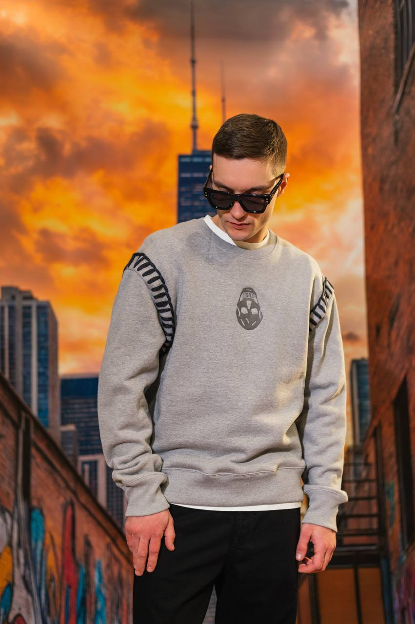 Image 6 Alexander McQueen Gray sweatshirt with Skull embroidery 815008QXABQ