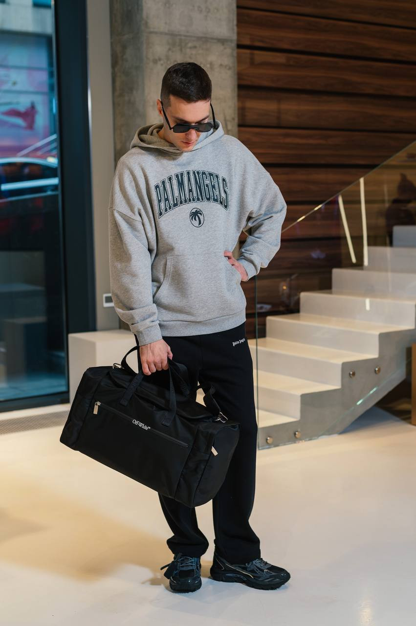 Image 6 Palm Angels Grey hoodie with logo print PMBB155S25FLE001m