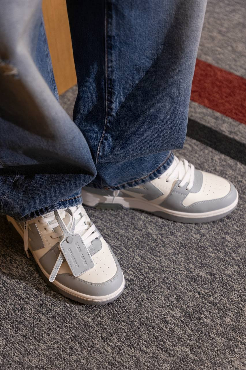 Image 6 Off-White Gray leather sneakers Out of Office OMIA189C99LEA007