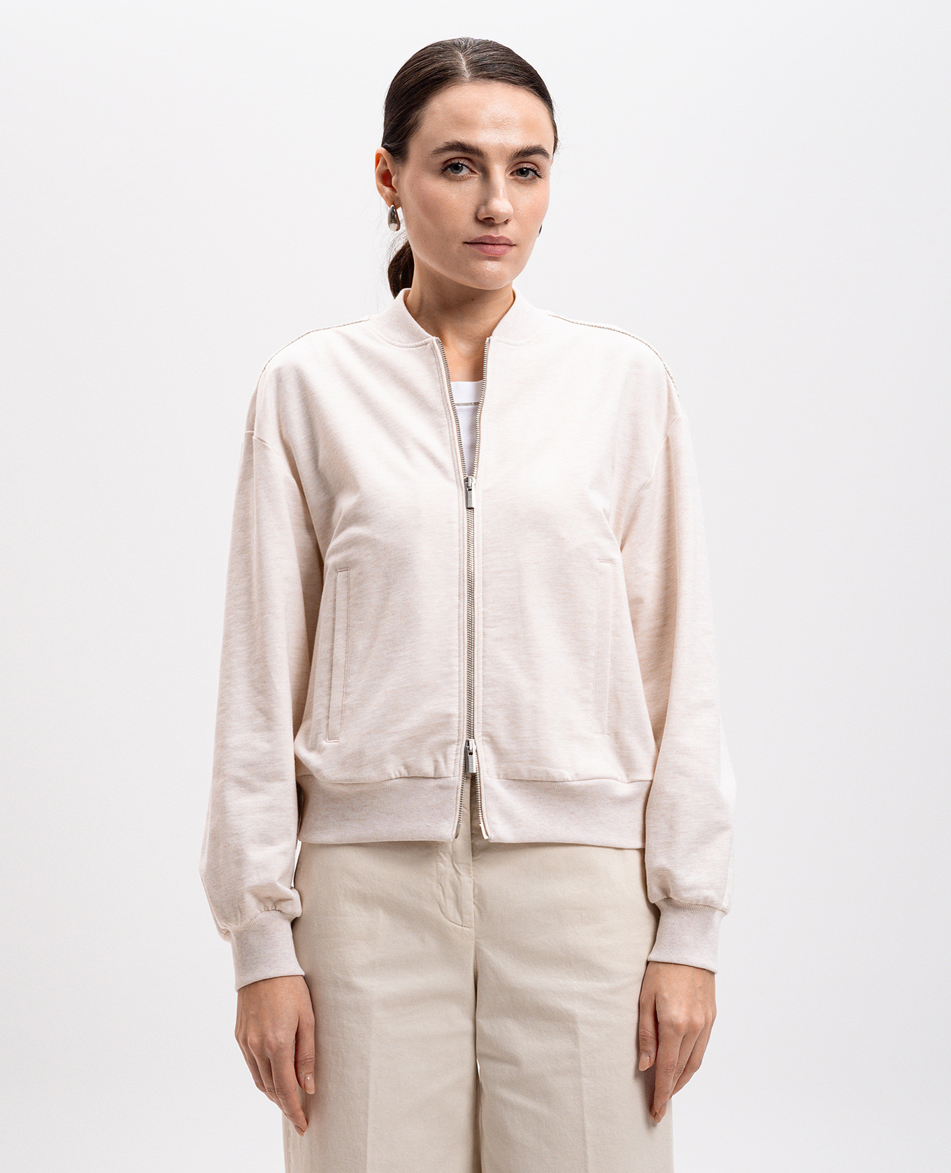 Image 3 Peserico Beige melange sports jacket with monil chain S12550J002379