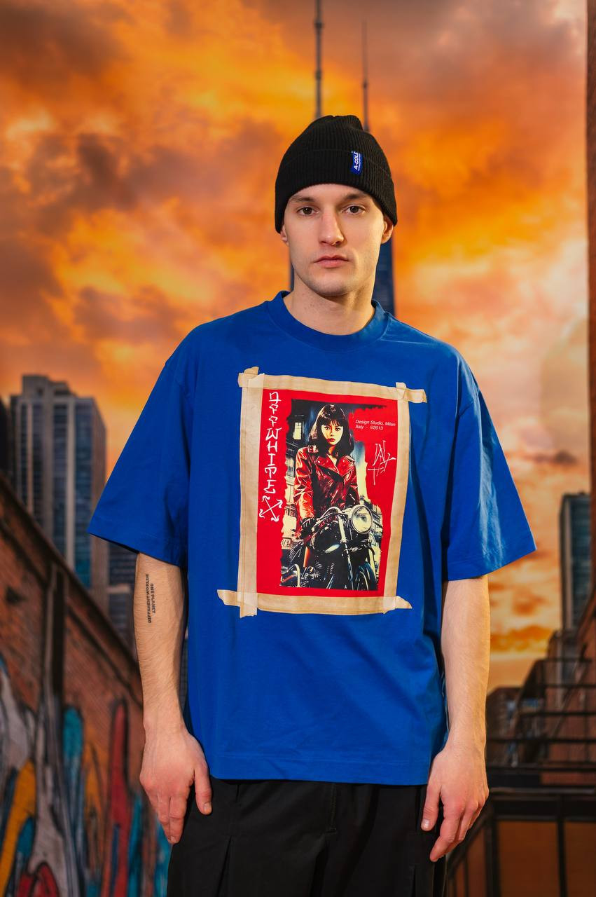 Image 6 Off-White Blue T-shirt with a print OMAA120F24JER00K