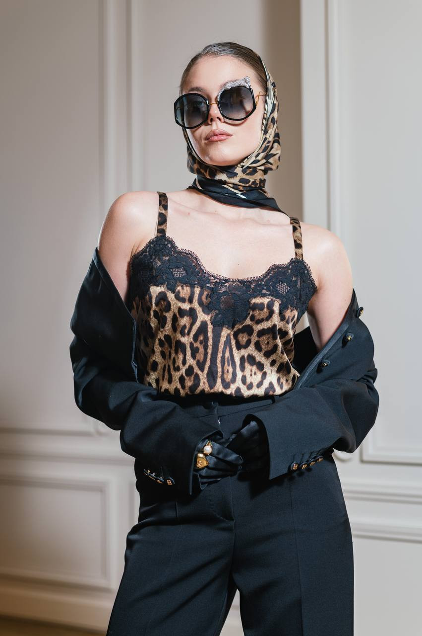 Image 6 Dolce&Gabbana Animal print top with lace O7A00TONO21