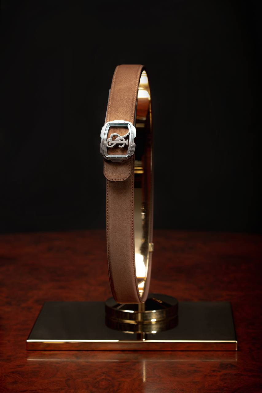 Image 4 Stefano Ricci Brown suede belt with monogram logo N381SDC574P