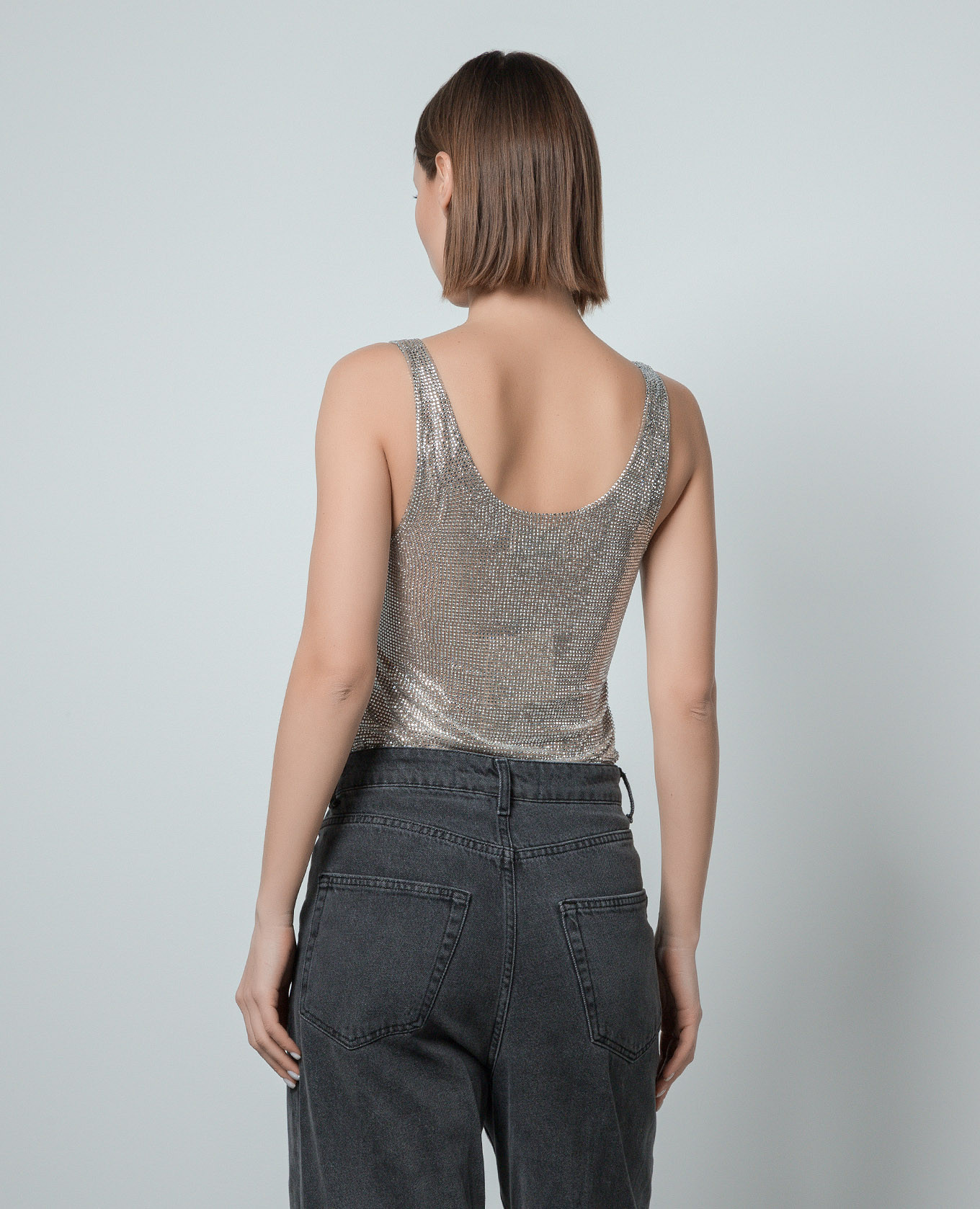 Image 4 Giuseppe Di Morabito Milano Beige top with crystals 02PSTO178FC02212