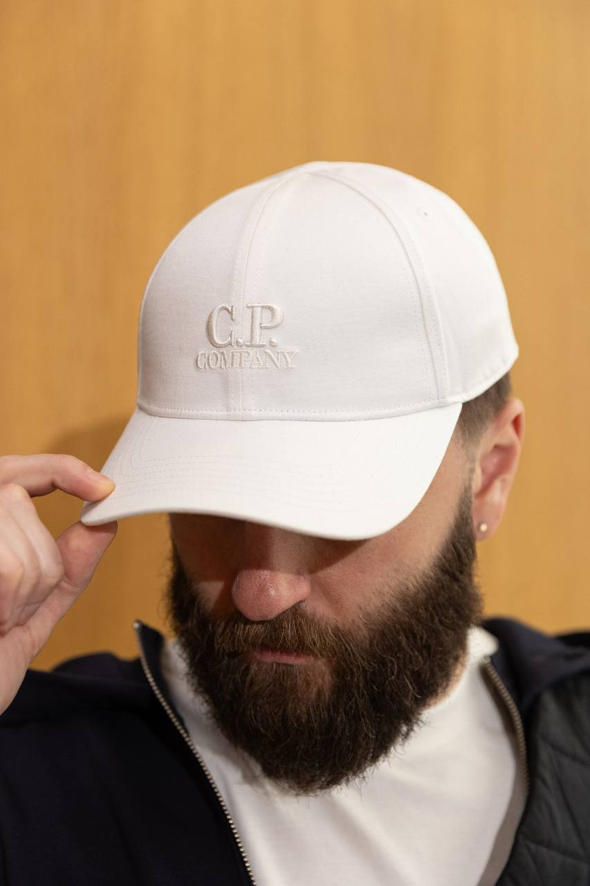 Image 5 C.P. Company White cap with logo embroidery MAC282A006288A
